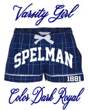 VARSITY GIRL - FLANNEL SHORTS - DORM LOUNGEWEAR