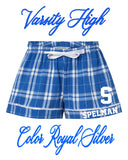 VARSITY HIGH - FLANNEL SHORTS - DORM LOUNGEWEAR